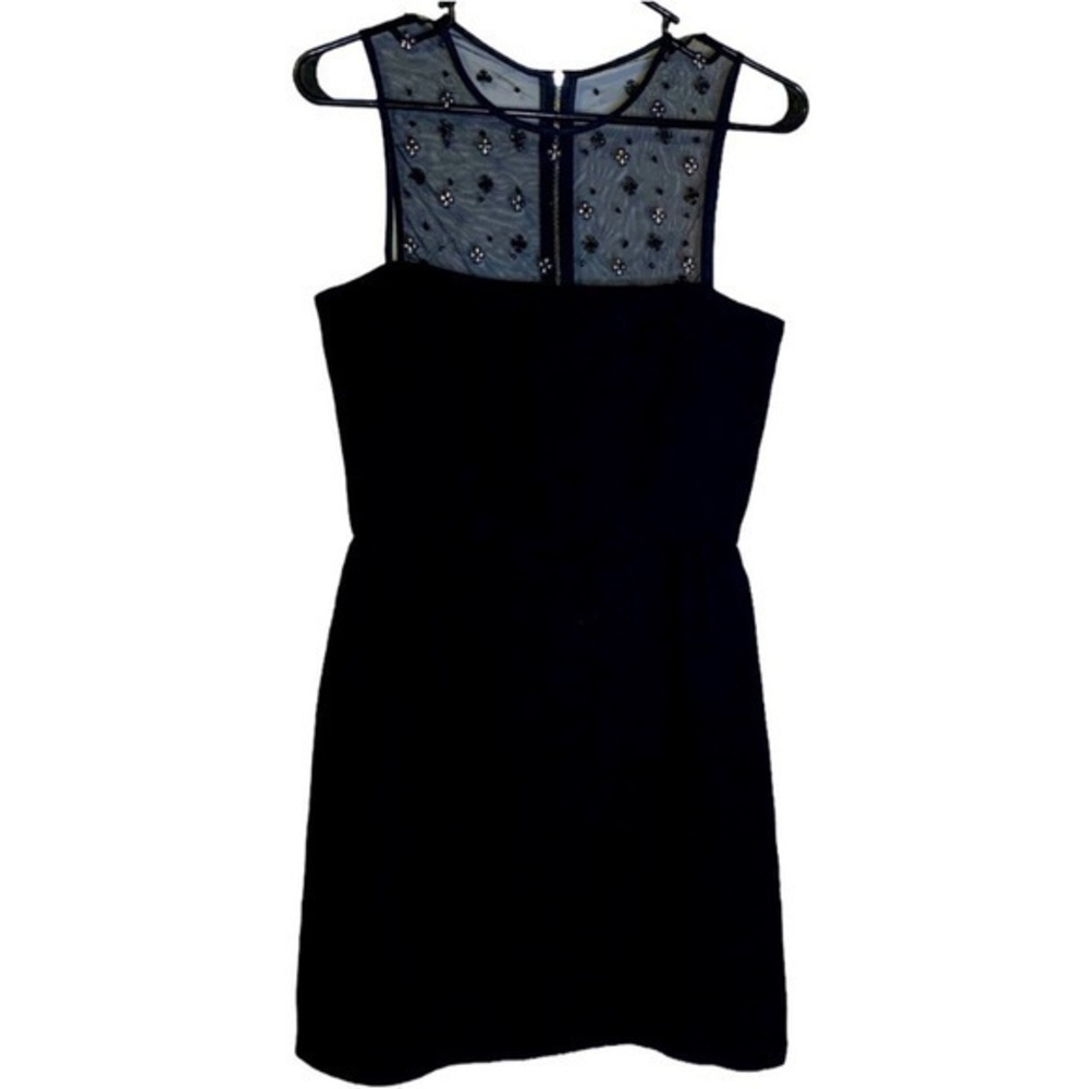 Sandro black sapphire colored jewel encrusted sleeveless dress size 2